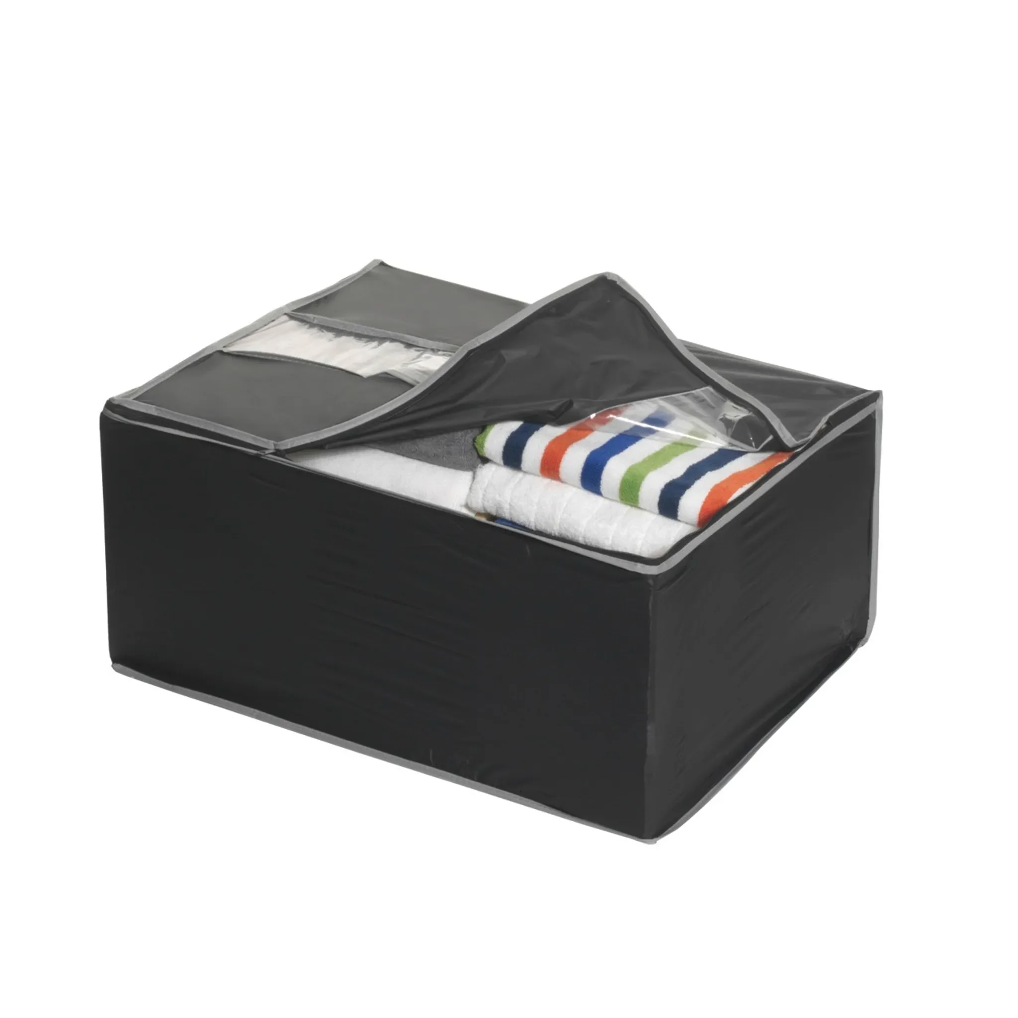 Axentia Jumbo-Box – Schwarz/Grau – 59 × 45 × 28 cm