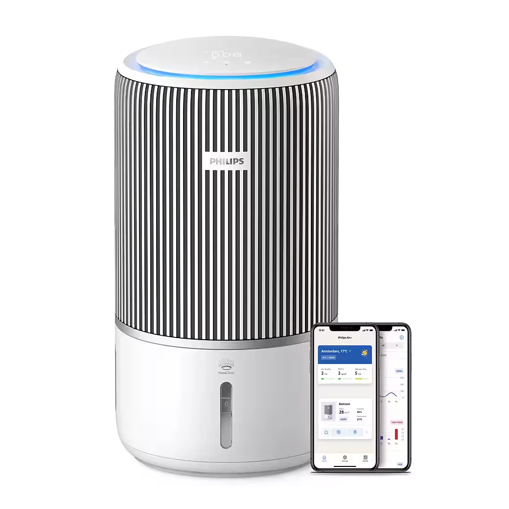 Kombigerät Luftbefeuchter und -reiniger AC3420/10 PureProtect Water 3400 Series, Luftreinigungsrate 300 m³/h